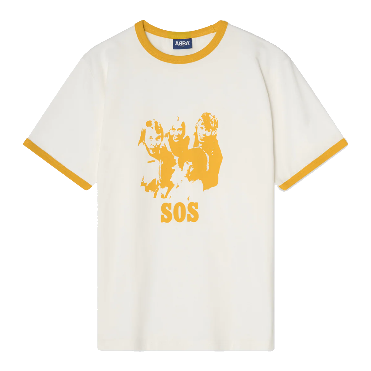 ‘SOS’ Ringer T-shirt (Off-White/Yellow)